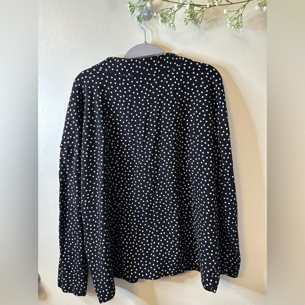 Loft | Heart With Rhinestone button sweater - Picture 6 of 6
